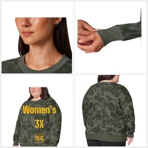 Ladies Mondetta 3X Crewneck Pullover Shirt Active Top Lightweight Long Sleeve